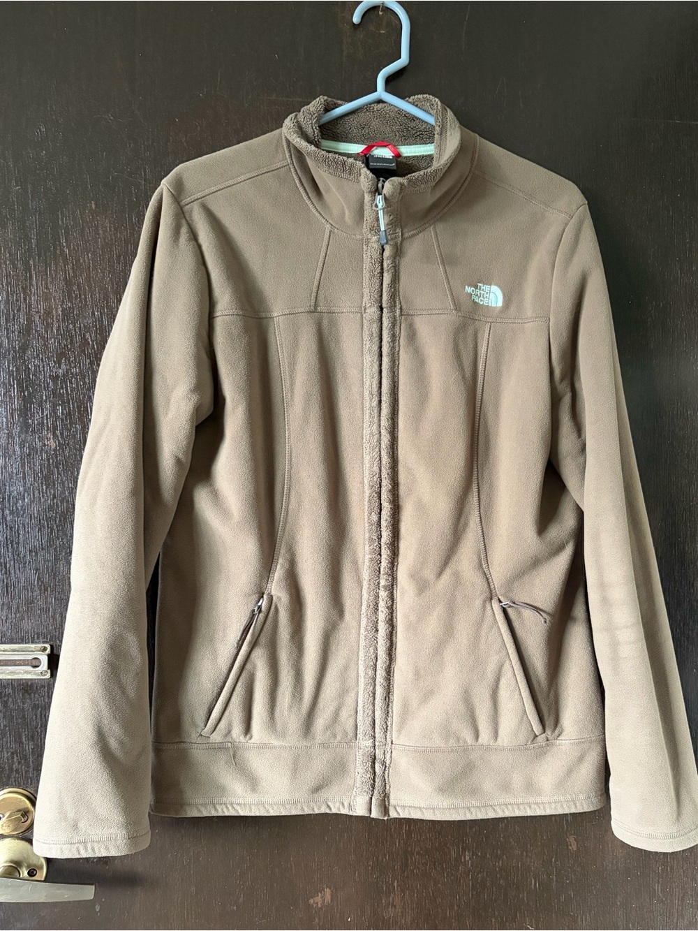 The North Face Olive Green fleece zip jacket Sz large